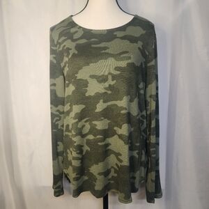 Old Navy Womens Camouflage Scoop Neck Light Weight Sweater Size Large
